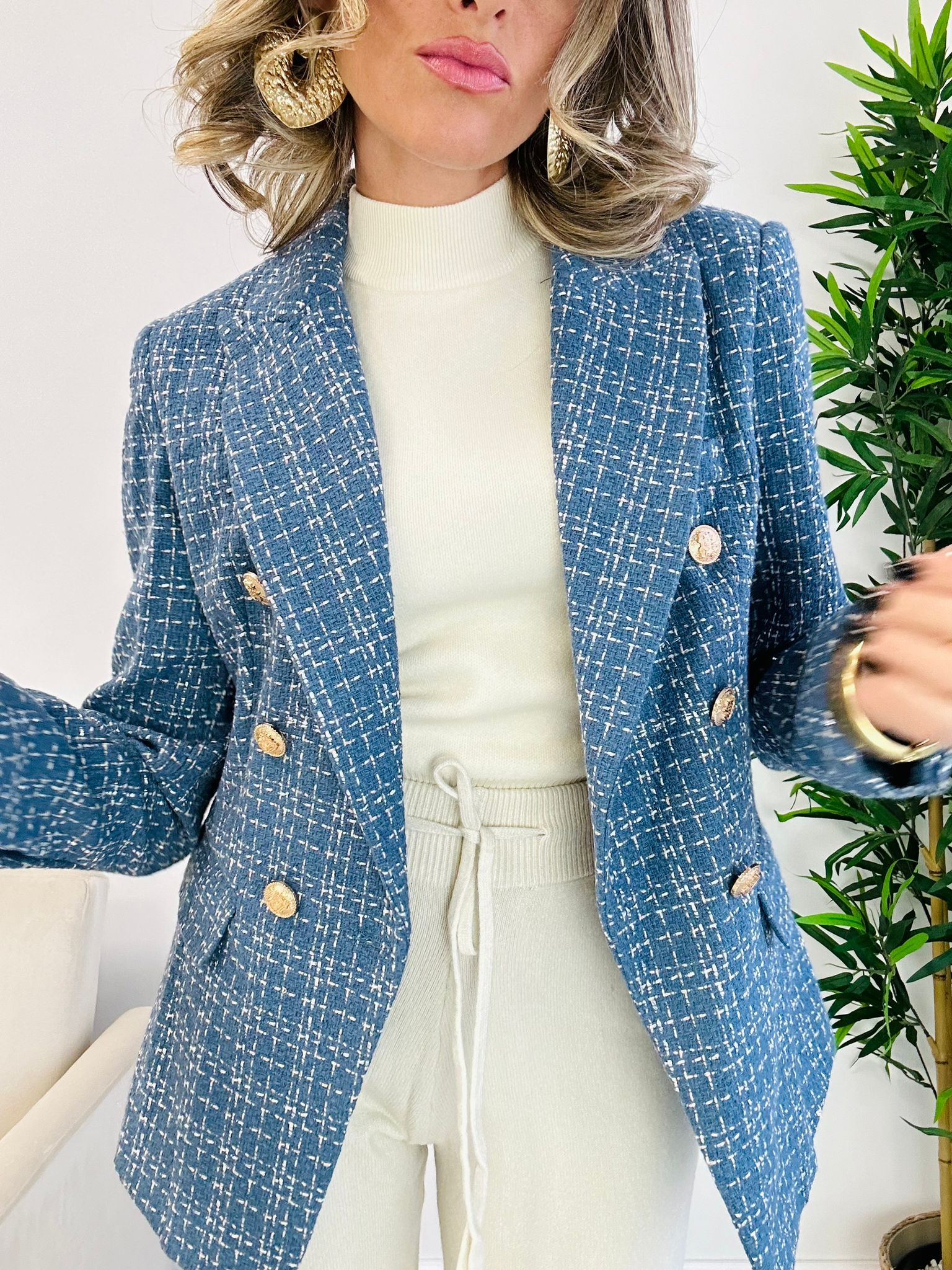 Tweedjacke mit laminierten Filamenten – Air Force