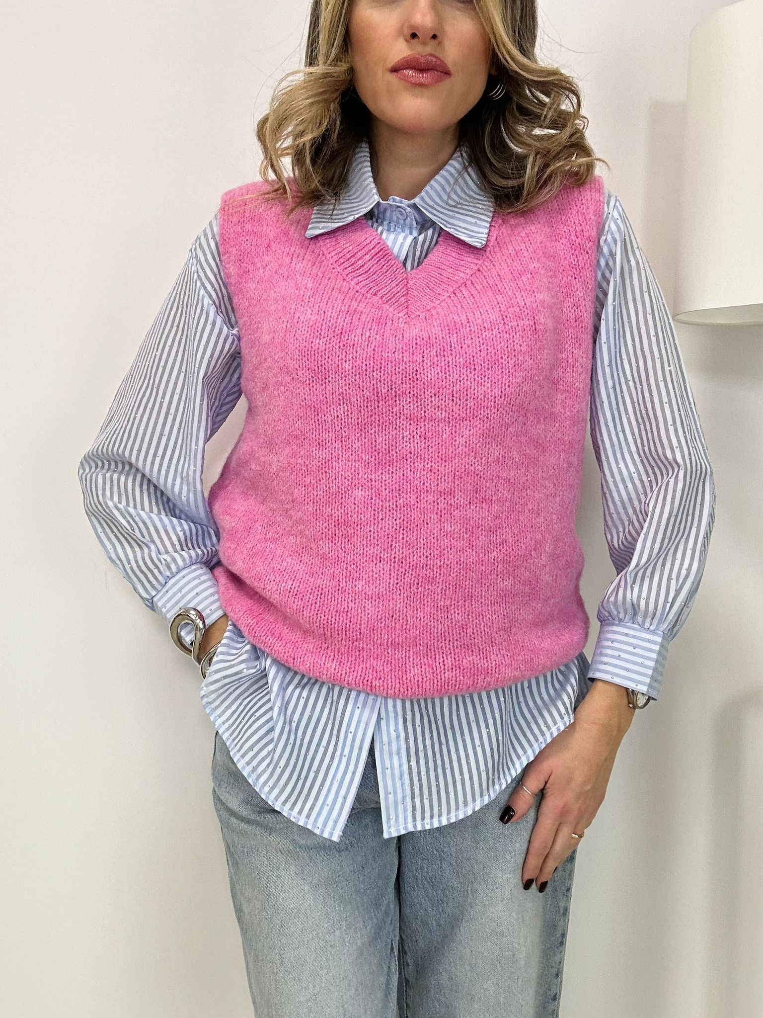 Gilet Smanicato - Rosa