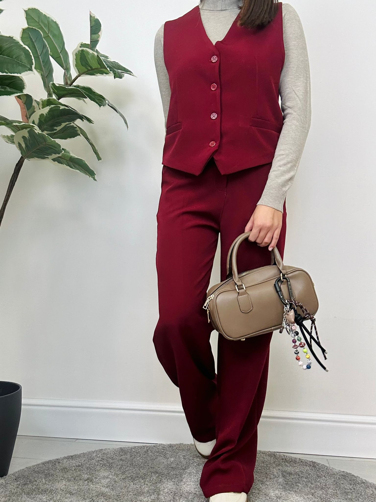 Tailleur Hilary (Gilet + Pantalone) Bordeaux