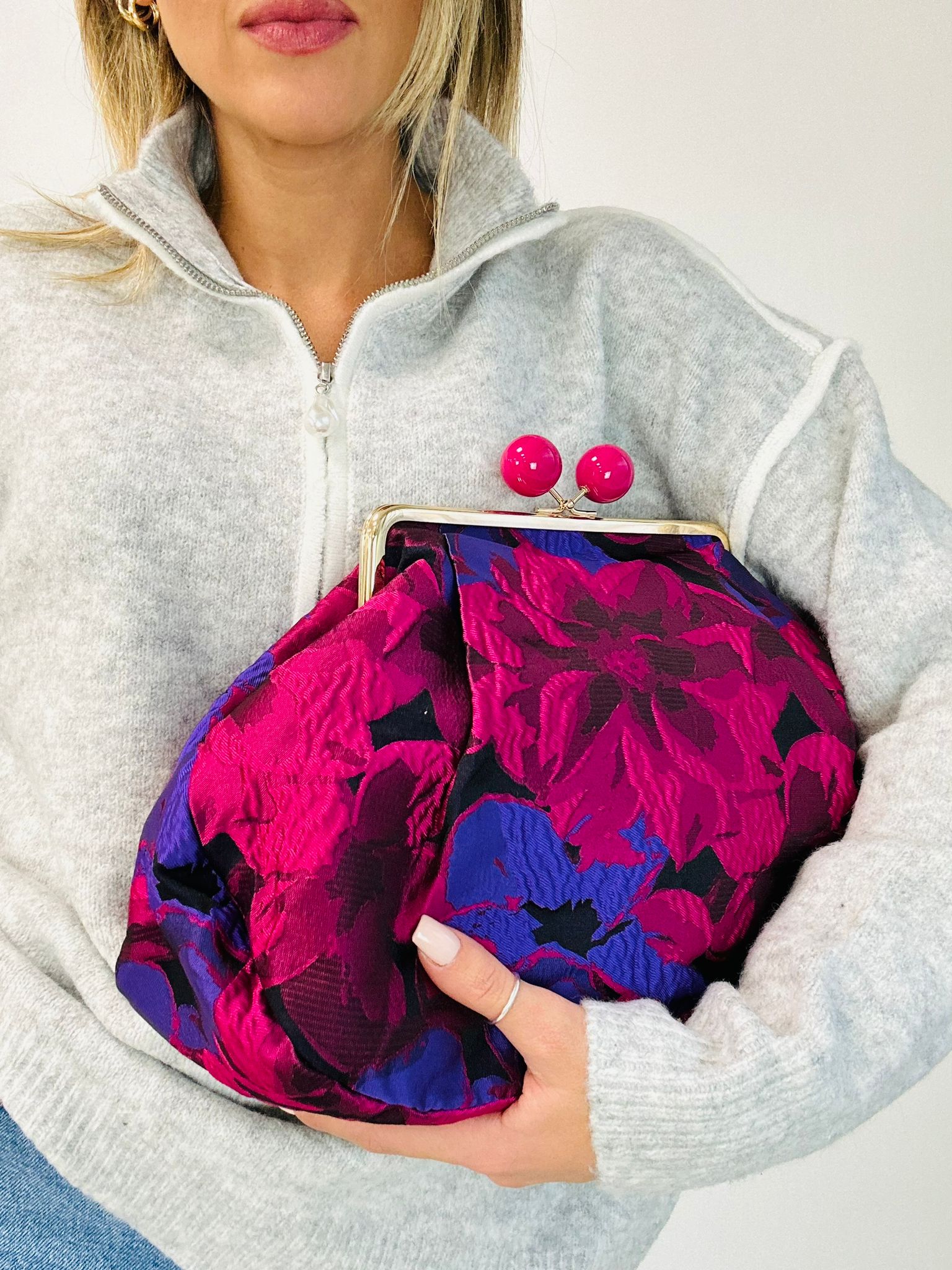 Estia-Tasche – Magenta und Blau