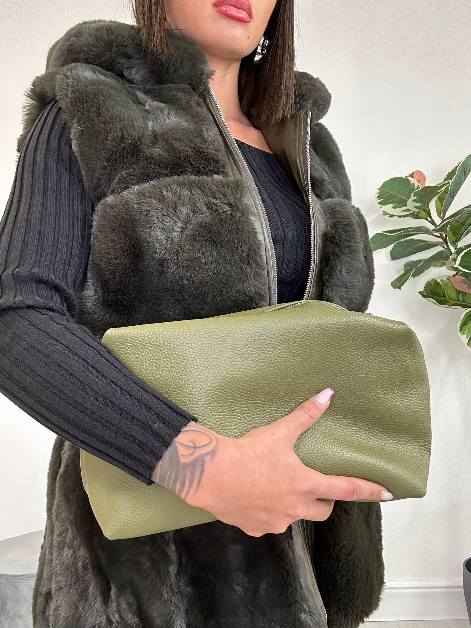 Borsa Megghy Vera Pelle - Verde