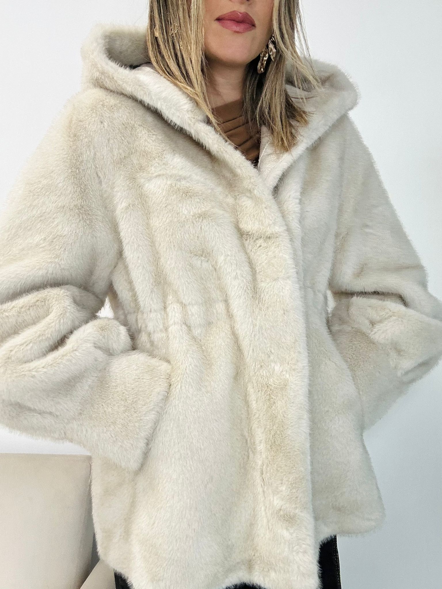 Cappotto in Ecopelliccia Snow - Bianco